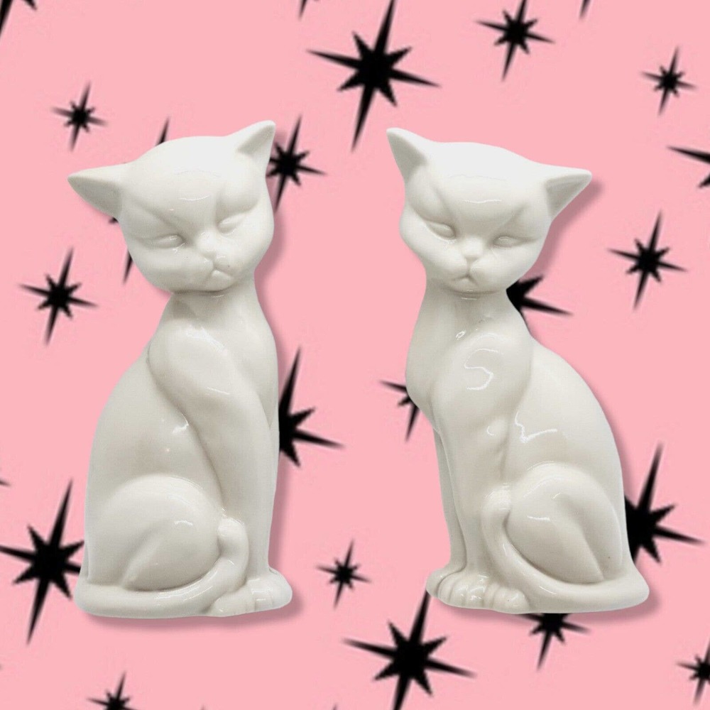 Atomic MCM Siamese Cat Pair Anthropomorphic Vtg Made In Japan Enesco Napco Kitch